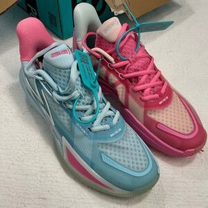 361 Degrees BIG3 5.0 Quick Pro Basketball Shoes Pink Blue 672321105-6